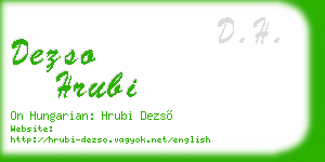 dezso hrubi business card